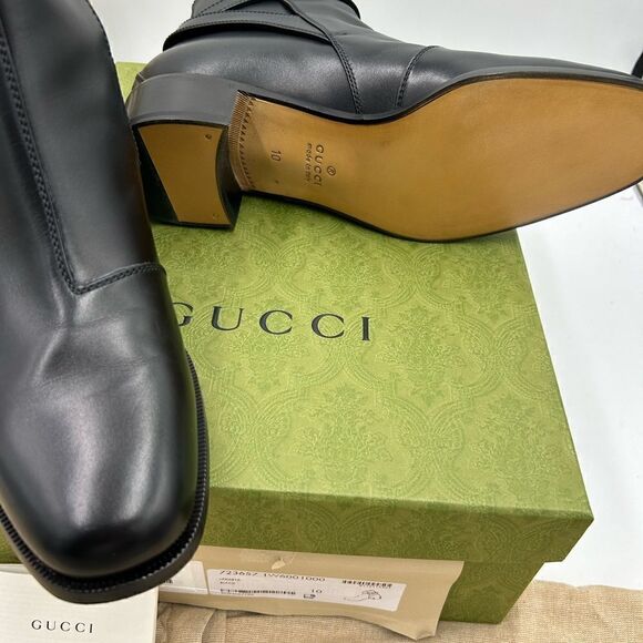 Men’s Gucci, leather ankle boots size 10 made in Italy - Picture 10 of 10